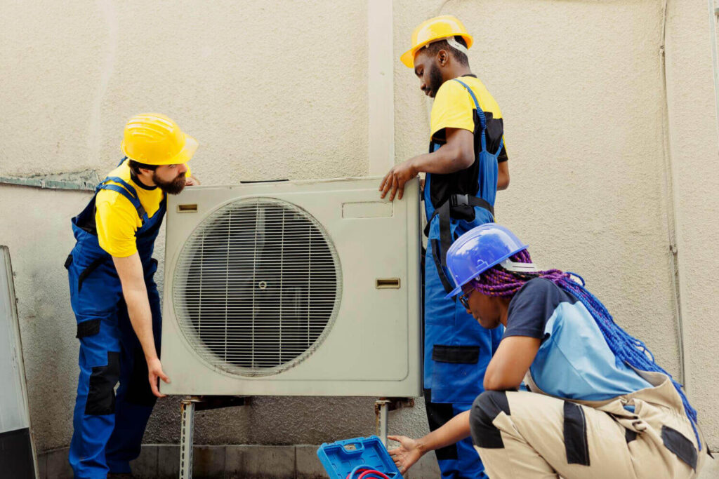 Professional AC repair in Kuwait for commercial building HVAC system.
